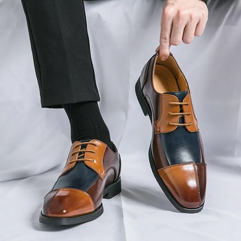 Men's Dress Shoes Men Breathable Leather Wingtip Brogue Oxfords Classic Lace Up Formal Tuxedo Derby Shoes for Men