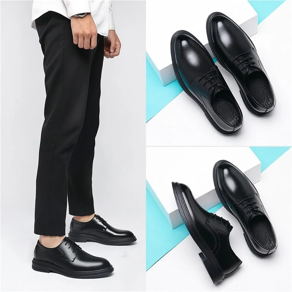 Mens Elevator Dress Shoes Autumn Winter Business Formal Leather Shoes for Men British Style Height Increasing Wedding Groom Shoes(10)