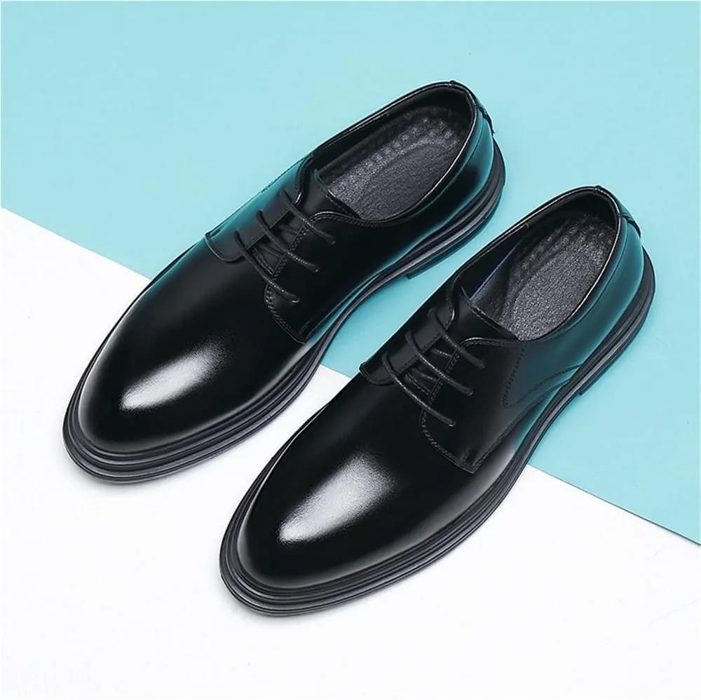 Mens Elevator Dress Shoes Autumn Winter Business Formal Leather Shoes for Men British Style Height Increasing Wedding Groom Shoes(10)
