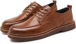 Mens Fashion Formal Retro Oxford Shoes Modern Comfort Slip-on Lace Up Sewing Oxford Sneakers Classic Casual British All-Match Driving Dress Loafer Shoes