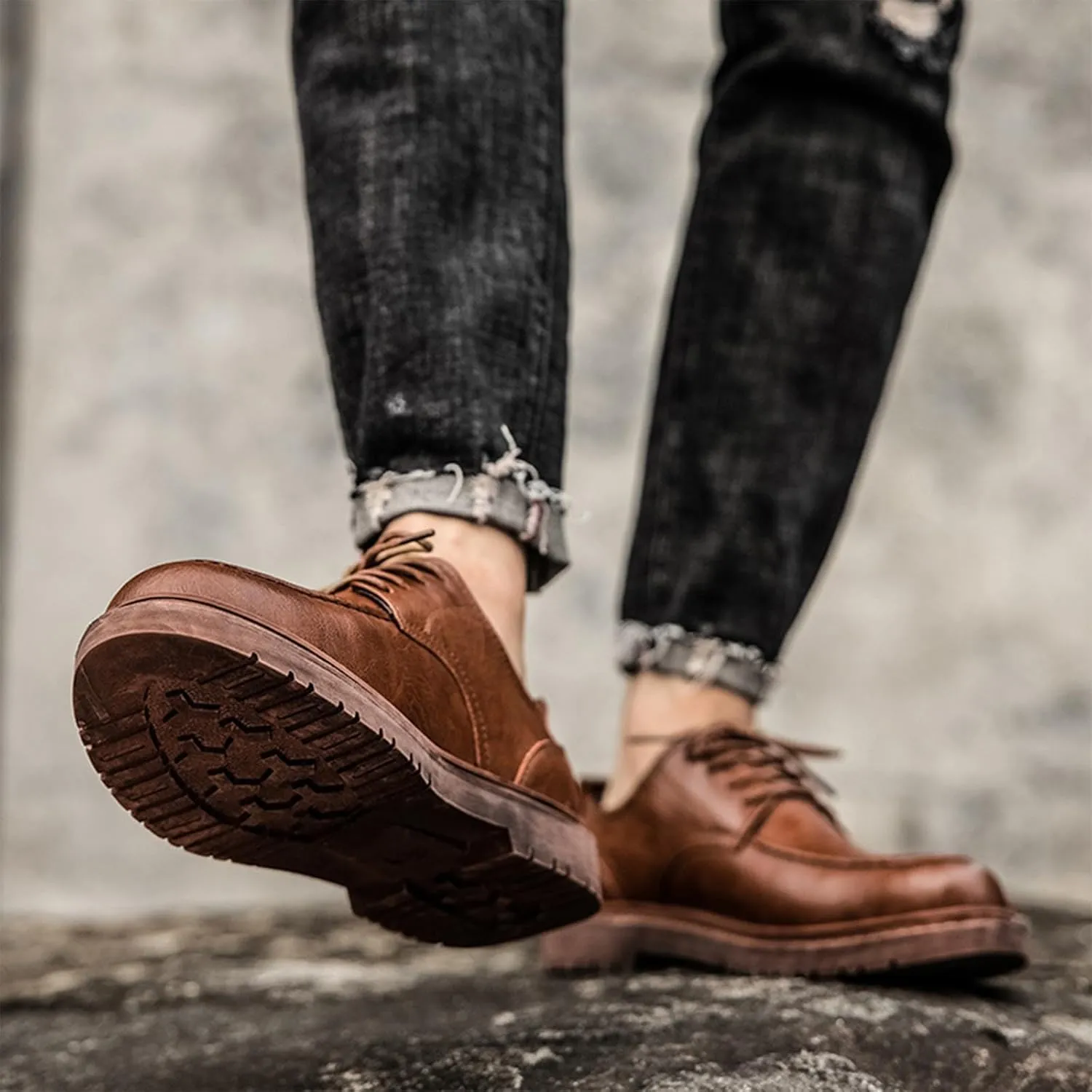 Mens Fashion Formal Retro Oxford Shoes Modern Comfort Slip-on Lace Up Sewing Oxford Sneakers Classic Casual British All-Match Driving Dress Loafer Shoes