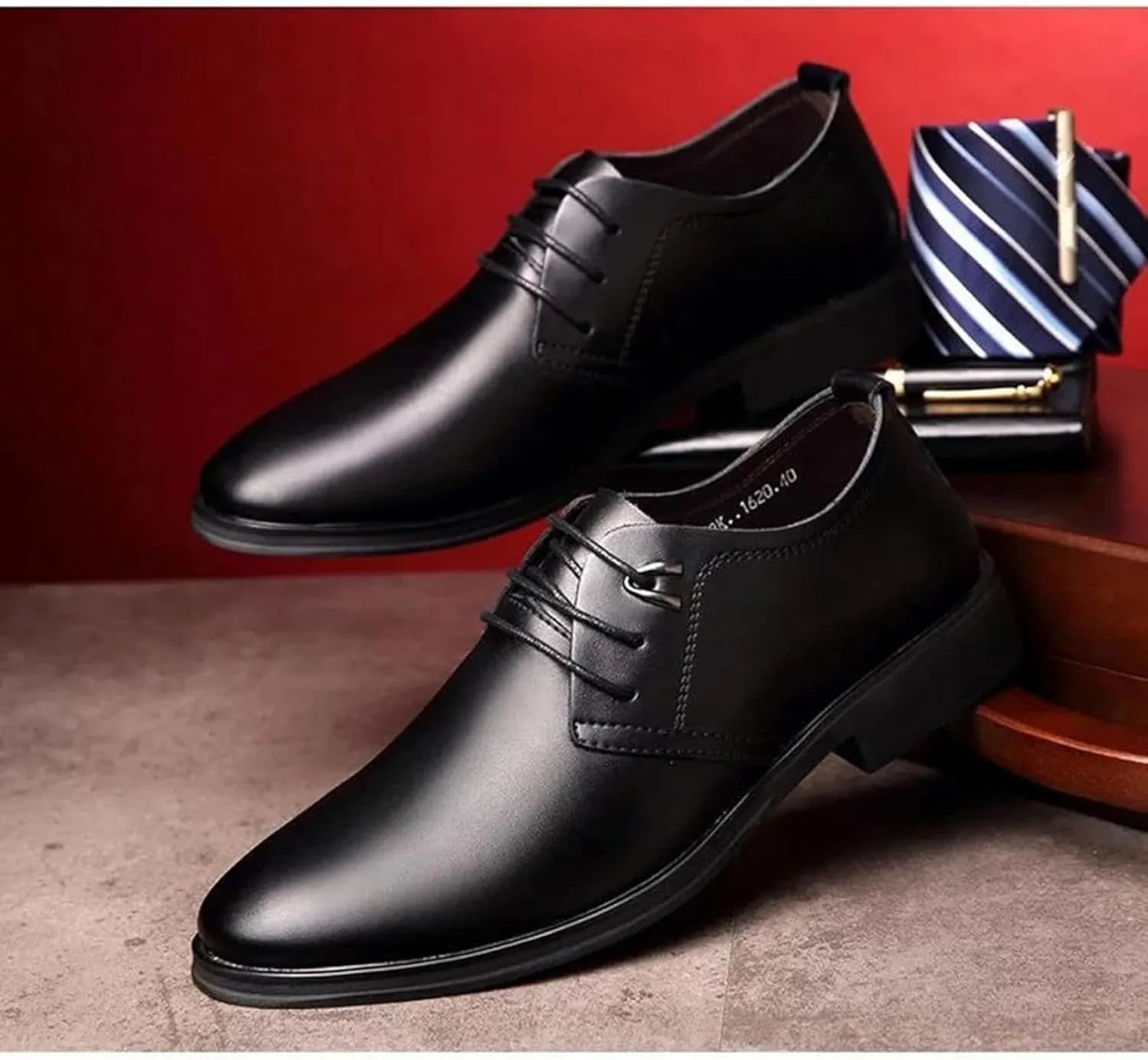 Men's Formal Business Shoes, Gentlemen's Party Set, Formal Shoes, Comfortable Classic Oxford Shoes, Casual Low Top Work Leather Shoes, 6, Black