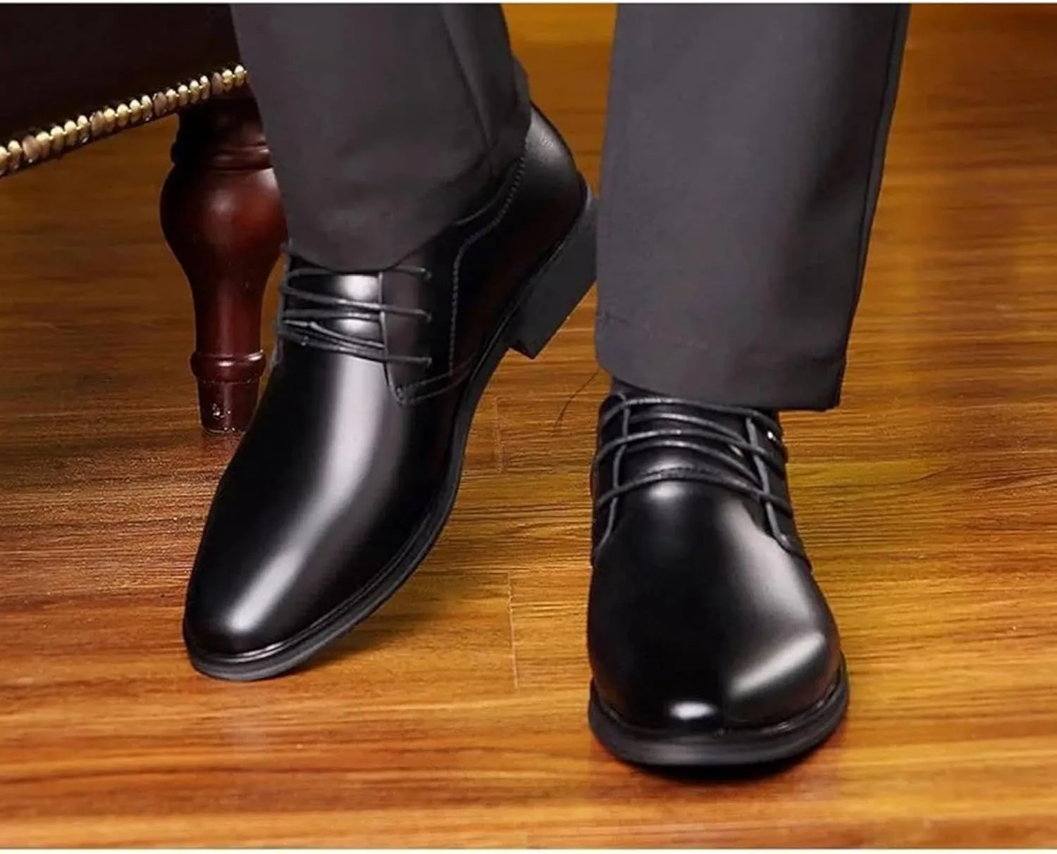 Men's Formal Business Shoes, Gentlemen's Party Set, Formal Shoes, Comfortable Classic Oxford Shoes, Casual Low Top Work Leather Shoes, 6, Black