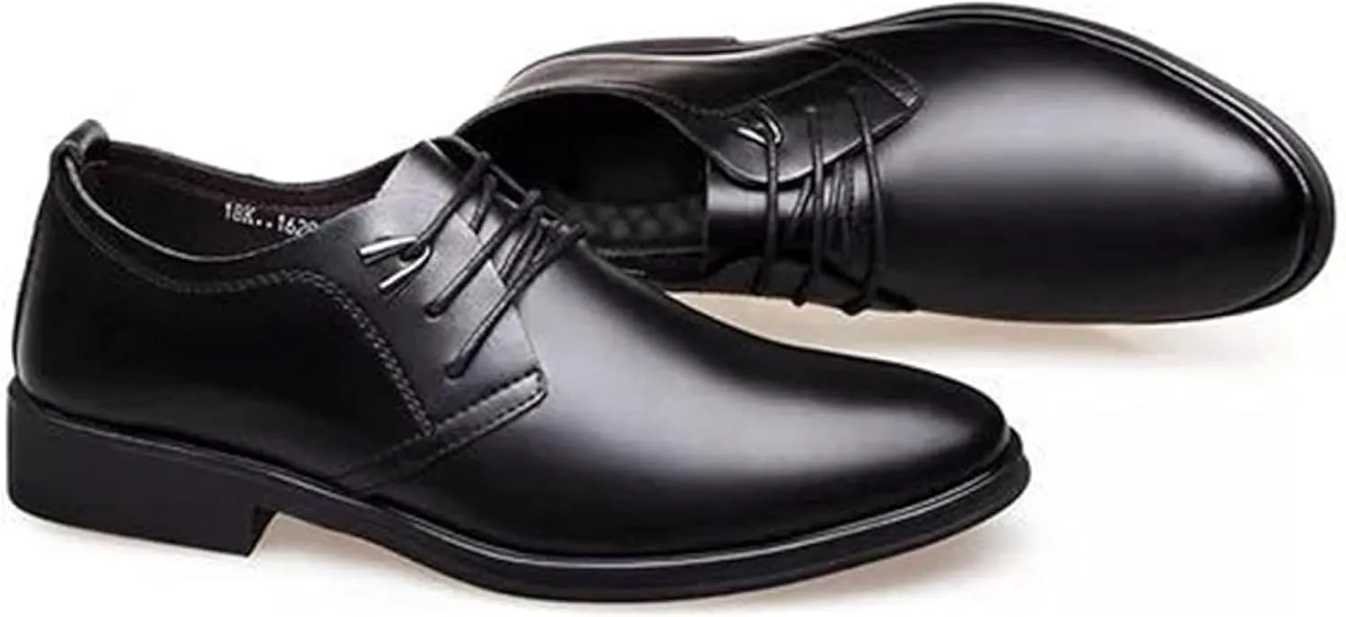 Men's Formal Business Shoes, Gentlemen's Party Set, Formal Shoes, Comfortable Classic Oxford Shoes, Casual Low Top Work Leather Shoes, 6, Black