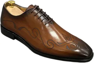 Mens Formal Dress Retro Oxfords Work Uniform Wingtip Leather Lace-ups Wedding Party Brogues Derbys,Brown-45
