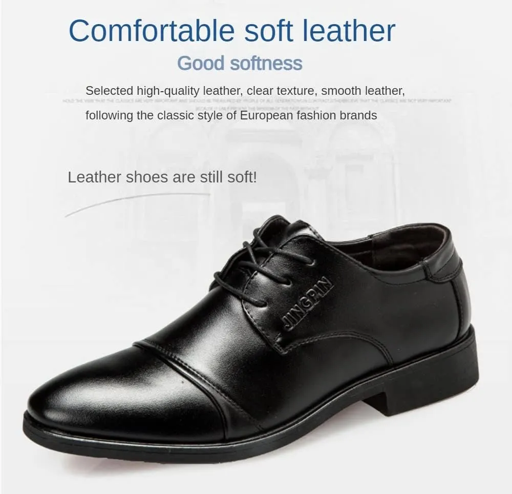 Men's Formal Oxford Comfortable Dress Shoes - Business Wingtip Lace Up Leather Shoes with Classic and Modern Designs