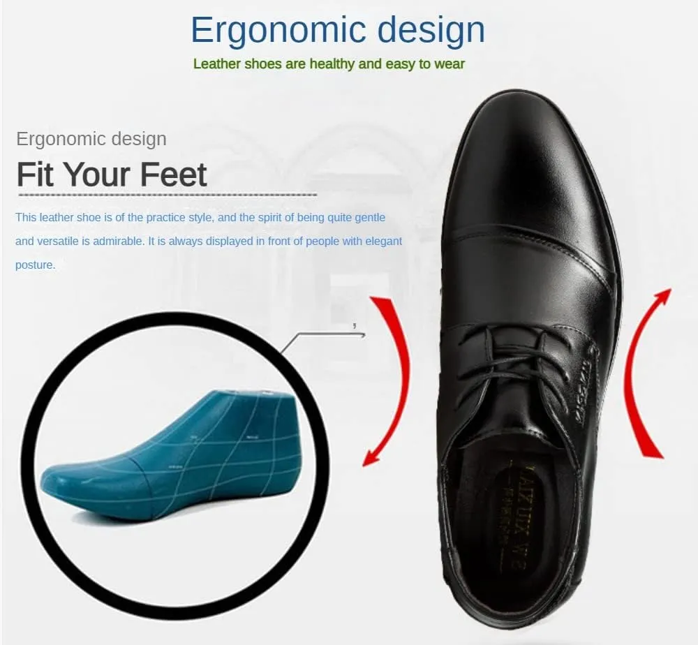 Men's Formal Oxford Comfortable Dress Shoes - Business Wingtip Lace Up Leather Shoes with Classic and Modern Designs