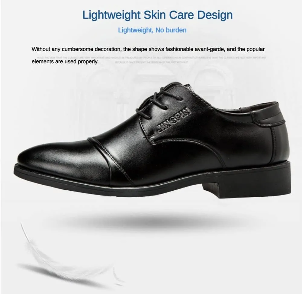 Men's Formal Oxford Comfortable Dress Shoes - Business Wingtip Lace Up Leather Shoes with Classic and Modern Designs