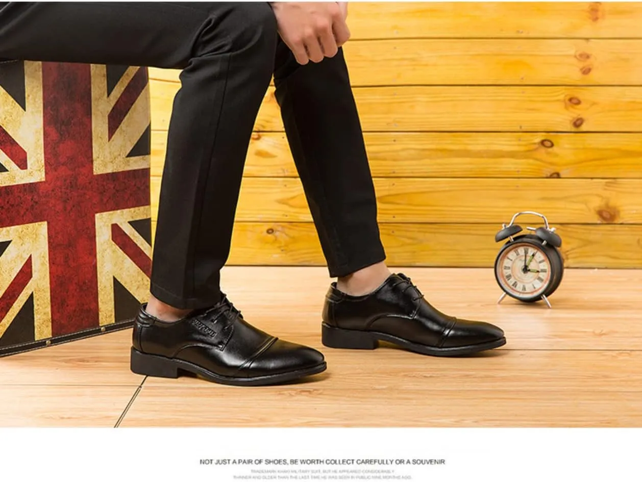 Men's Formal Oxford Comfortable Dress Shoes - Business Wingtip Lace Up Leather Shoes with Classic and Modern Designs