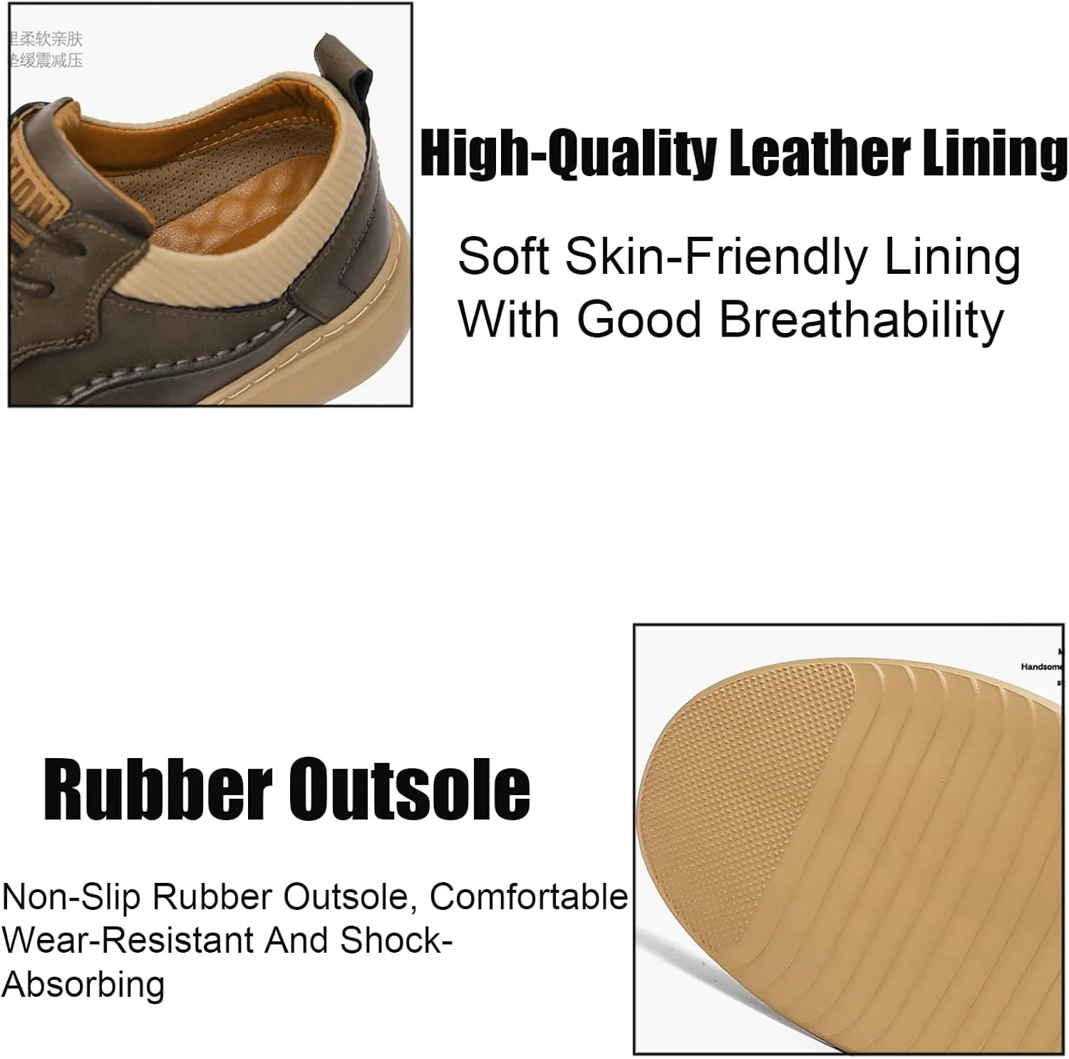 Men's Genuine Leather Platform Casual Oxford Shoes Classic Handmade Lace Up Round Toe Soft Bottom Oxford Sneakers for Driving Business Work