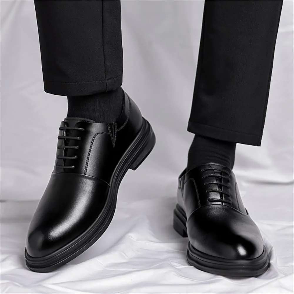 Men's Height Increasing Business Dress Shoes Casual All Season Shoes Trendy English Style Groom Wedding Shoes(6)