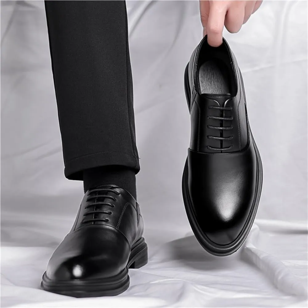 Men's Height Increasing Business Dress Shoes Casual All Season Shoes Trendy English Style Groom Wedding Shoes(6)