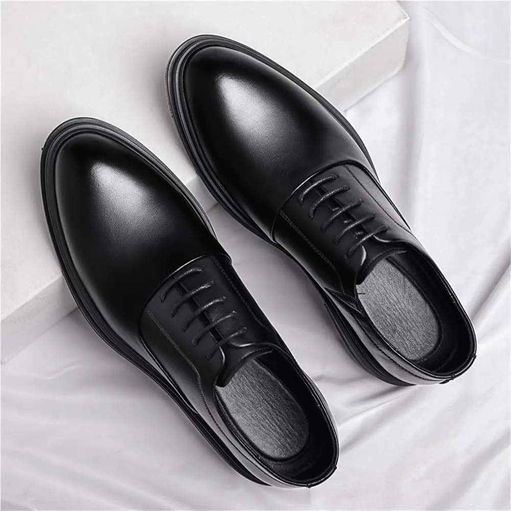 Men's Height Increasing Business Dress Shoes Casual All Season Shoes Trendy English Style Groom Wedding Shoes(6)