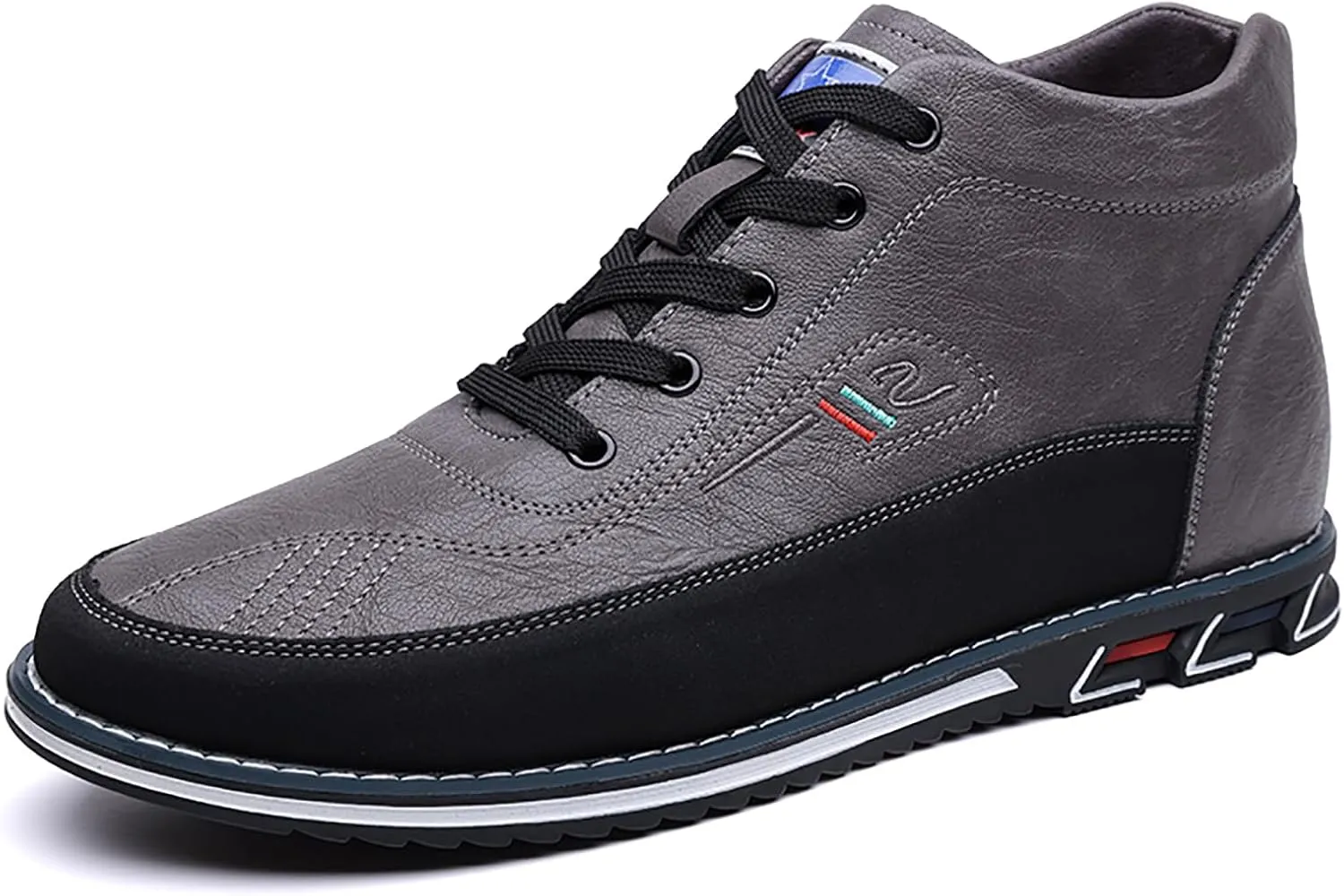 Men's Leather Lace Up Chukka Ankle Boots Casual Comfortable Round Toe Anti-slip Flat Oxford Booties for Office Driving Walking Sports Boots