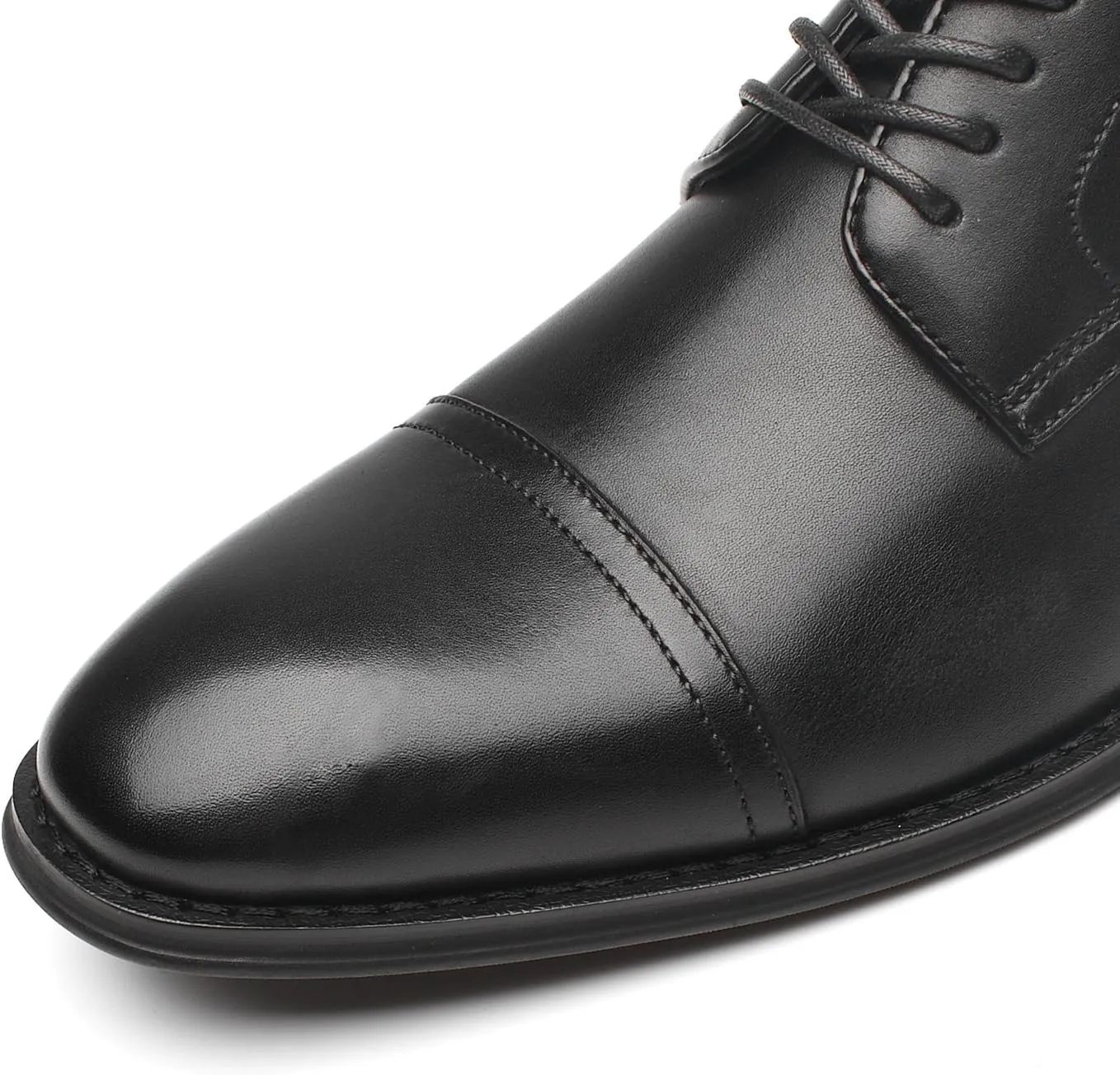 Mens Leather Updated Classic Cap Toe Oxfords Lace Dress Shoes