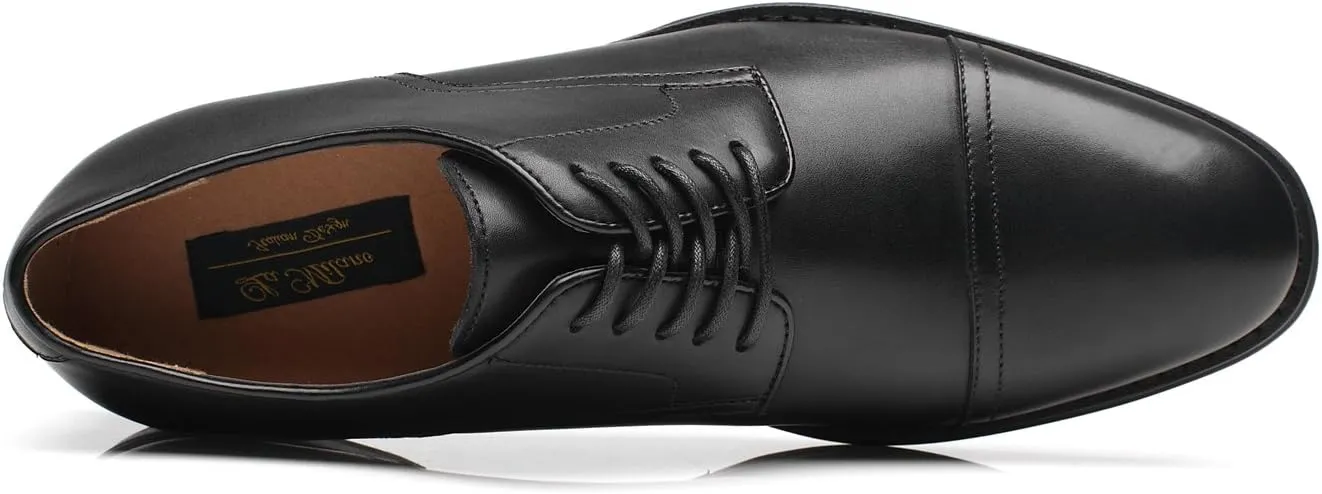 Mens Leather Updated Classic Cap Toe Oxfords Lace Dress Shoes