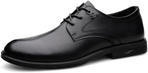 Men's Oxford Shoes Classic Lace Up Formal Tuxedo Derby Shoes Fashion Leather Low Heels Dress Shoes for Men(9.5)
