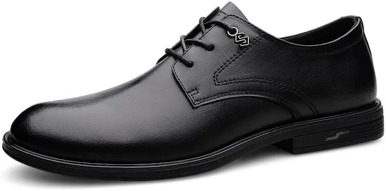 Men's Oxford Shoes Classic Lace Up Formal Tuxedo Derby Shoes Fashion Leather Low Heels Dress Shoes for Men(9.5)
