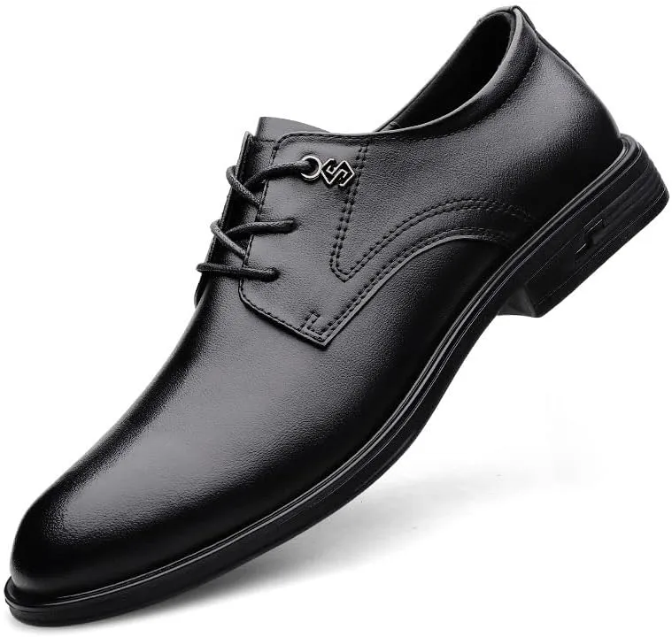 Men's Oxford Shoes Classic Lace Up Formal Tuxedo Derby Shoes Fashion Leather Low Heels Dress Shoes for Men(9.5)
