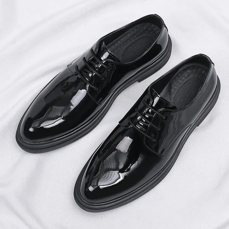 Mens Oxfords Men's Classic Lace Up Formal Tuxedo Derby Shoes Breathable Leather Wingtip Brogue Shoes for Men