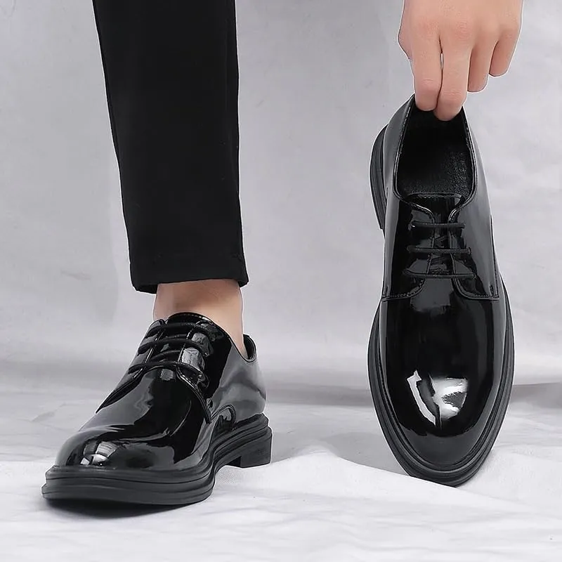 Mens Oxfords Men's Classic Lace Up Formal Tuxedo Derby Shoes Breathable Leather Wingtip Brogue Shoes for Men