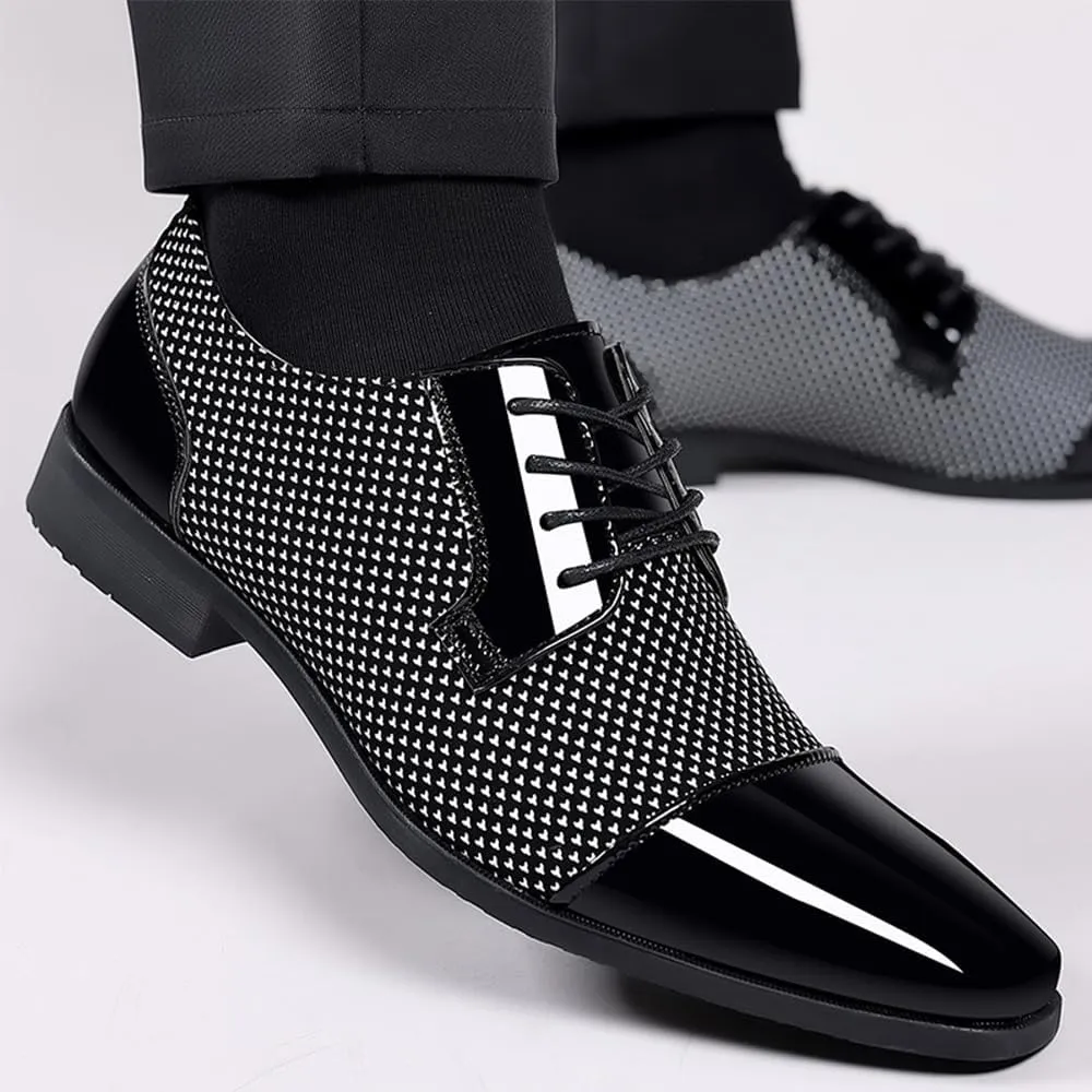 Men's Patent Tuxedo Dress Shoes Classic Lace-up Formal Business Shoes Oxfords