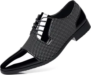 Men's Patent Tuxedo Dress Shoes Classic Lace-up Formal Business Shoes Oxfords