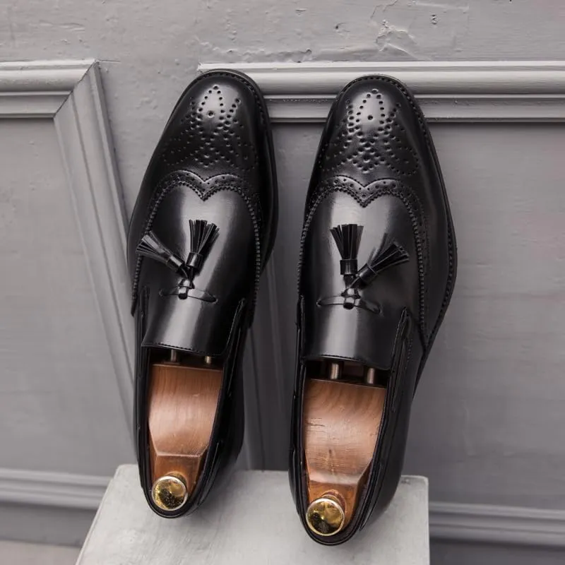 Men's Penny Loafers Tassels Casual Slip-On Shoes and Weeding Dress Shoes for Men
