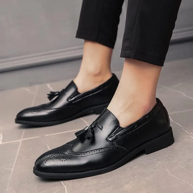 Men's Penny Loafers Tassels Casual Slip-On Shoes and Weeding Dress Shoes for Men