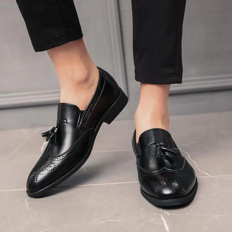 Men's Penny Loafers Tassels Casual Slip-On Shoes and Weeding Dress Shoes for Men