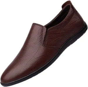 Men's Pointed Toe Oxford Shoes Leather Classic Fashion Dress Shoes Business Formal Slip On Comfortable Derby Shoes