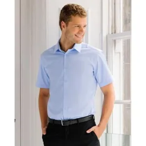 MENS SHORT SLEEVE HERRINGBONE SHIRT