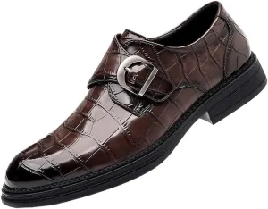 Men's Slip On Brogue Shoes Pointed Toe Classic Oxfords Formal Business Dress Shoes