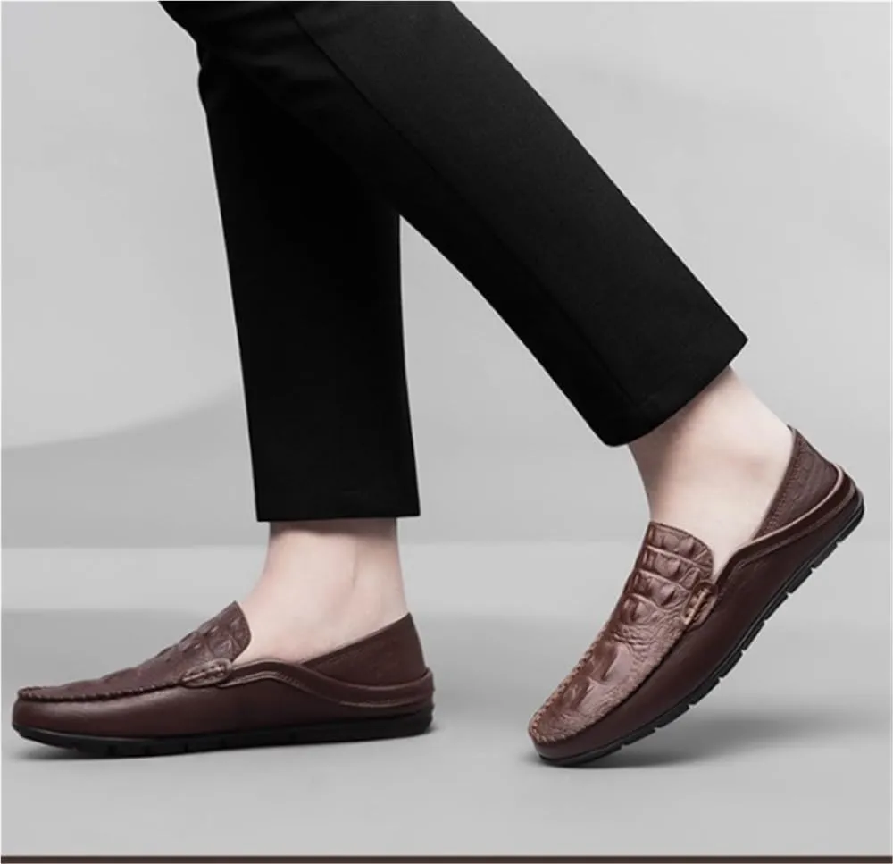 Mens Slip On Loafers Round Toe Flat Heel Comfortable Simple Classic Prom Wedding Casual Shoes Lightweight