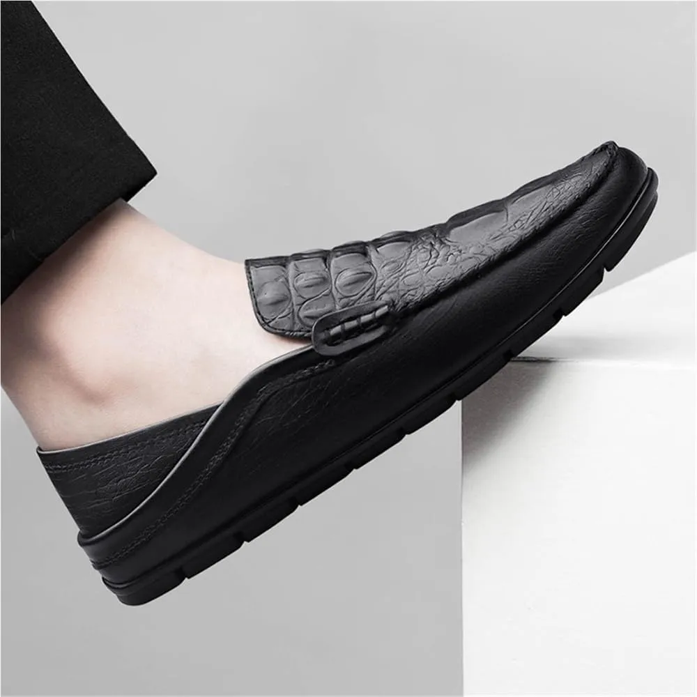Mens Slip On Loafers Round Toe Flat Heel Comfortable Simple Classic Prom Wedding Casual Shoes Lightweight