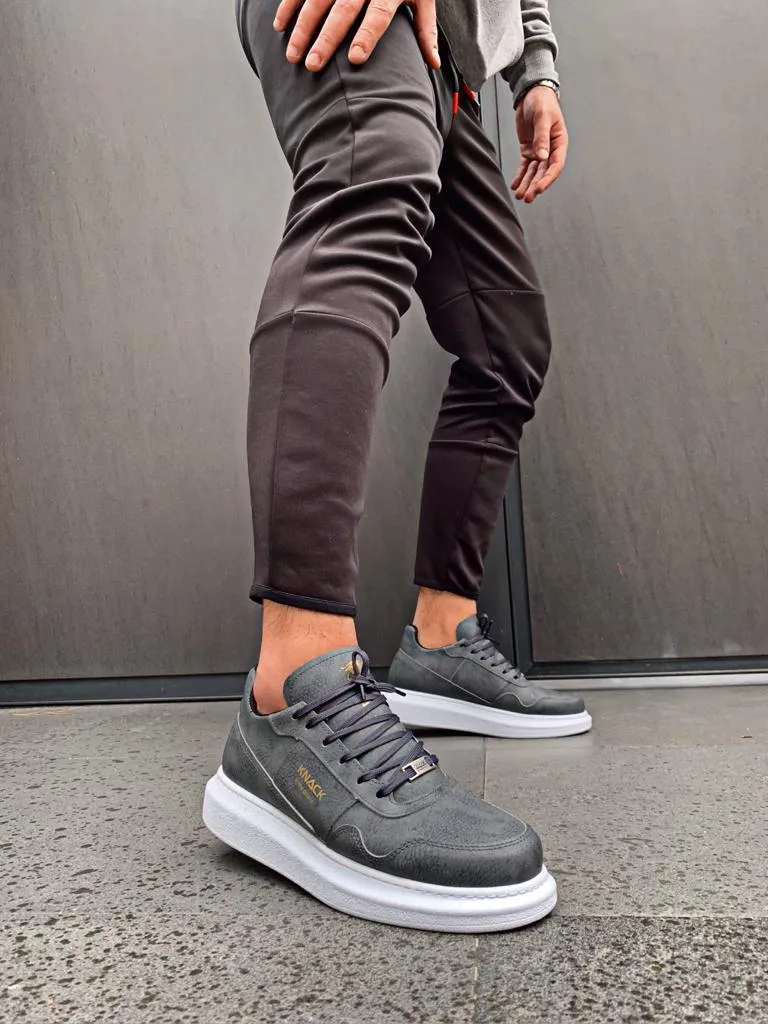 Men's Sneaker Gray High Sole Casual Sneaker Shoes