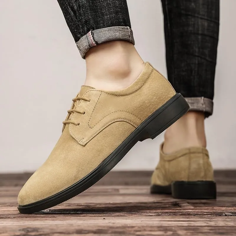 Men's Suede Oxfords - Classic Wingtip Lace-Up Dress Shoes for Luxury Business & Casual Wear