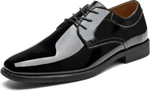 Men's Tuxedo Dress Shoes - Classic Oxfords in Black & White - Formal Suit Shoes with Lace-Up Closure
