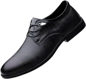 Men's Tuxedo Dress Shoes Comfort Hand Stitched Business Formal Derby Shoes Mens Classic Lace Up Low Leather Oxford Shoes(7.5)