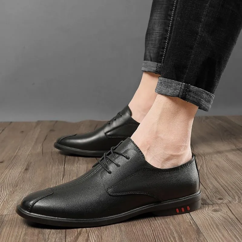 Mens Tuxedo Shoes Social Genuine Leather Derby Fashion Formal Tuxedo Walking Shoes Leather Fashion Oxford Shoes Slip-ons