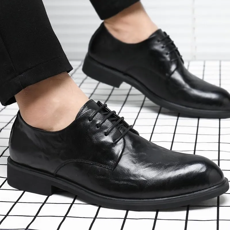 Mens Wedding Oxford Shoes Patent Leather Formal Dress Shoes for Men Tuxedo Lace Up(Black,9)