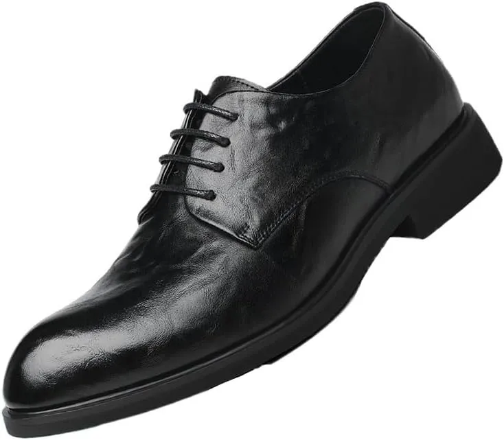 Mens Wedding Oxford Shoes Patent Leather Formal Dress Shoes for Men Tuxedo Lace Up(Black,9)
