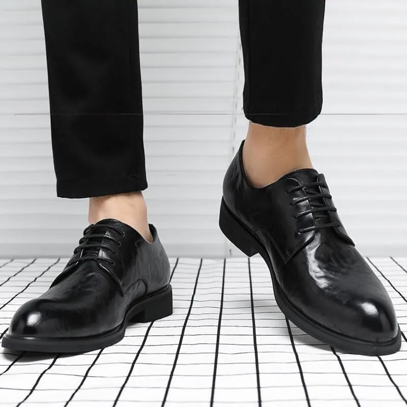 Mens Wedding Oxford Shoes Patent Leather Formal Dress Shoes for Men Tuxedo Lace Up(Black,9)