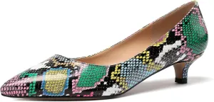Mettesally Women's New Low Kitten Heel Pumps Pointed Closed Toe Slip On Dress Daily Office Shoes