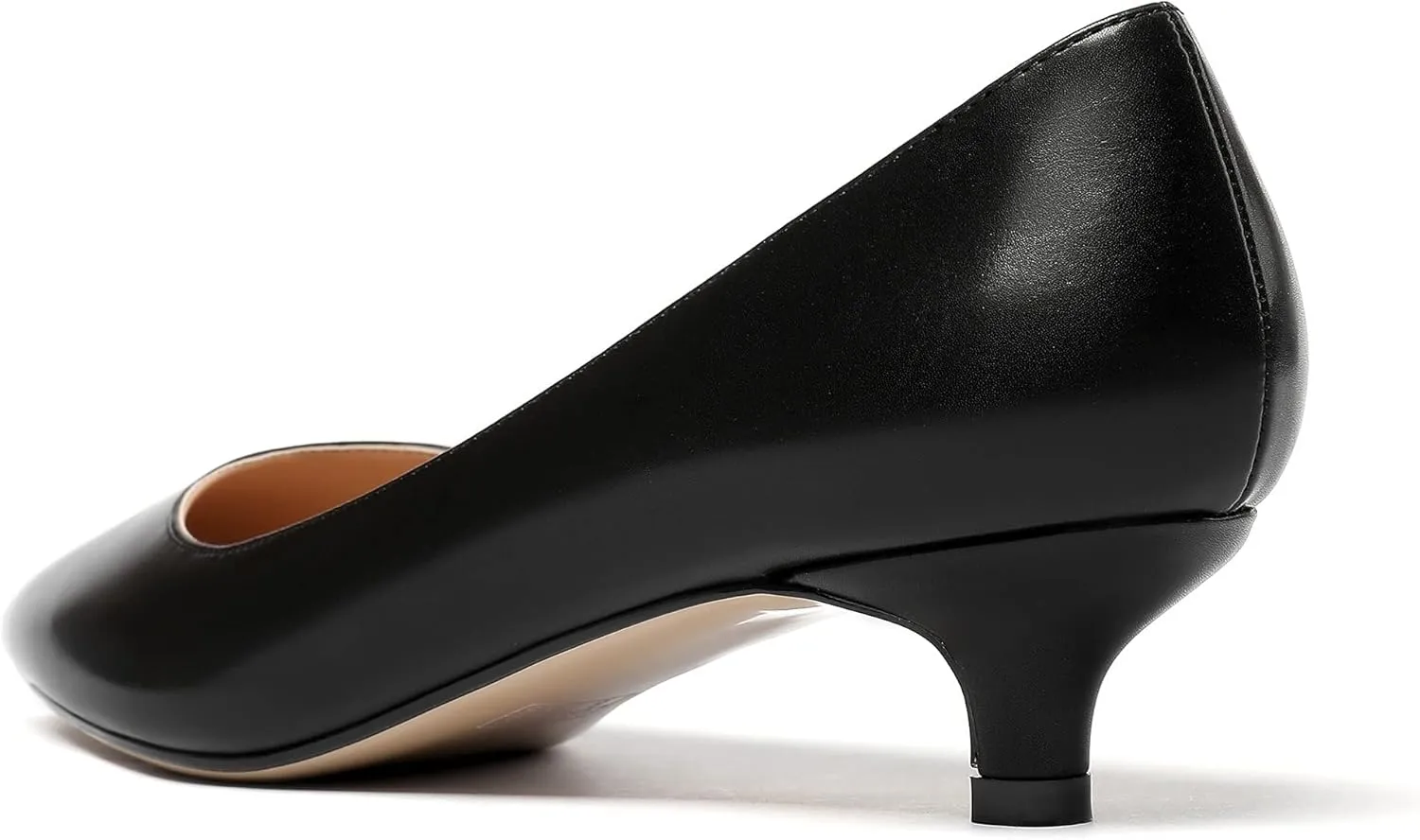 Mettesally Women's New Low Kitten Heel Pumps Pointed Closed Toe Slip On Dress Daily Office Shoes