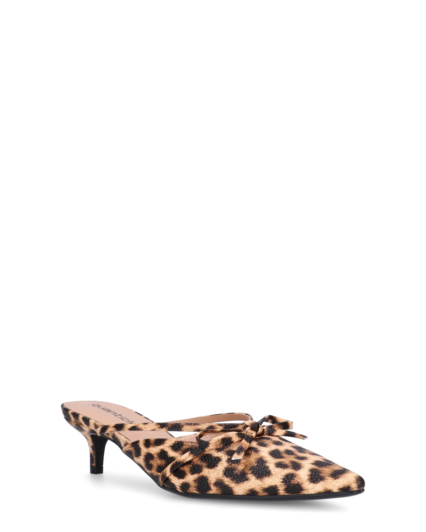 MINNY - décolleté in simil pelle leopardata con fiocco e tacco basso