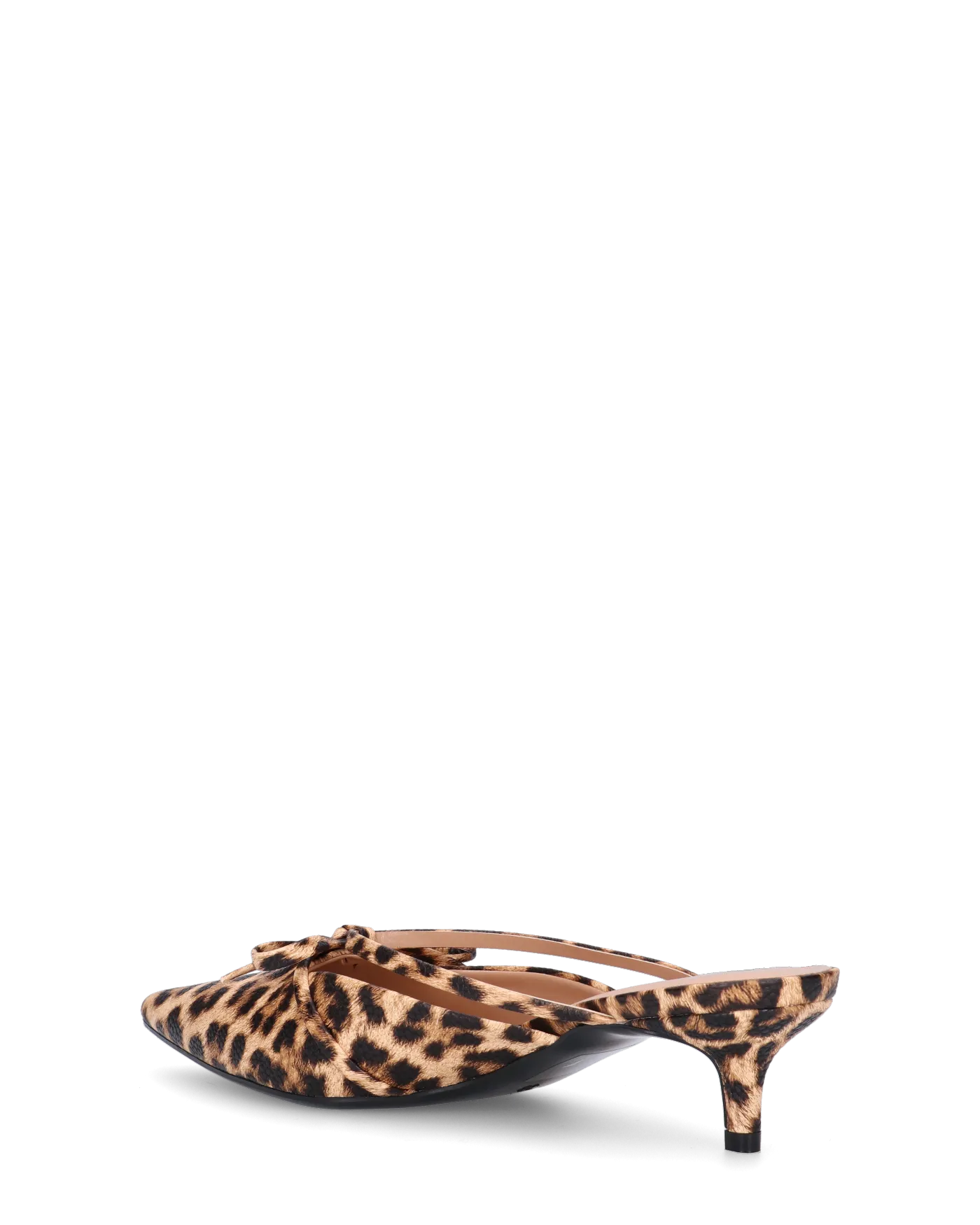 MINNY - décolleté in simil pelle leopardata con fiocco e tacco basso