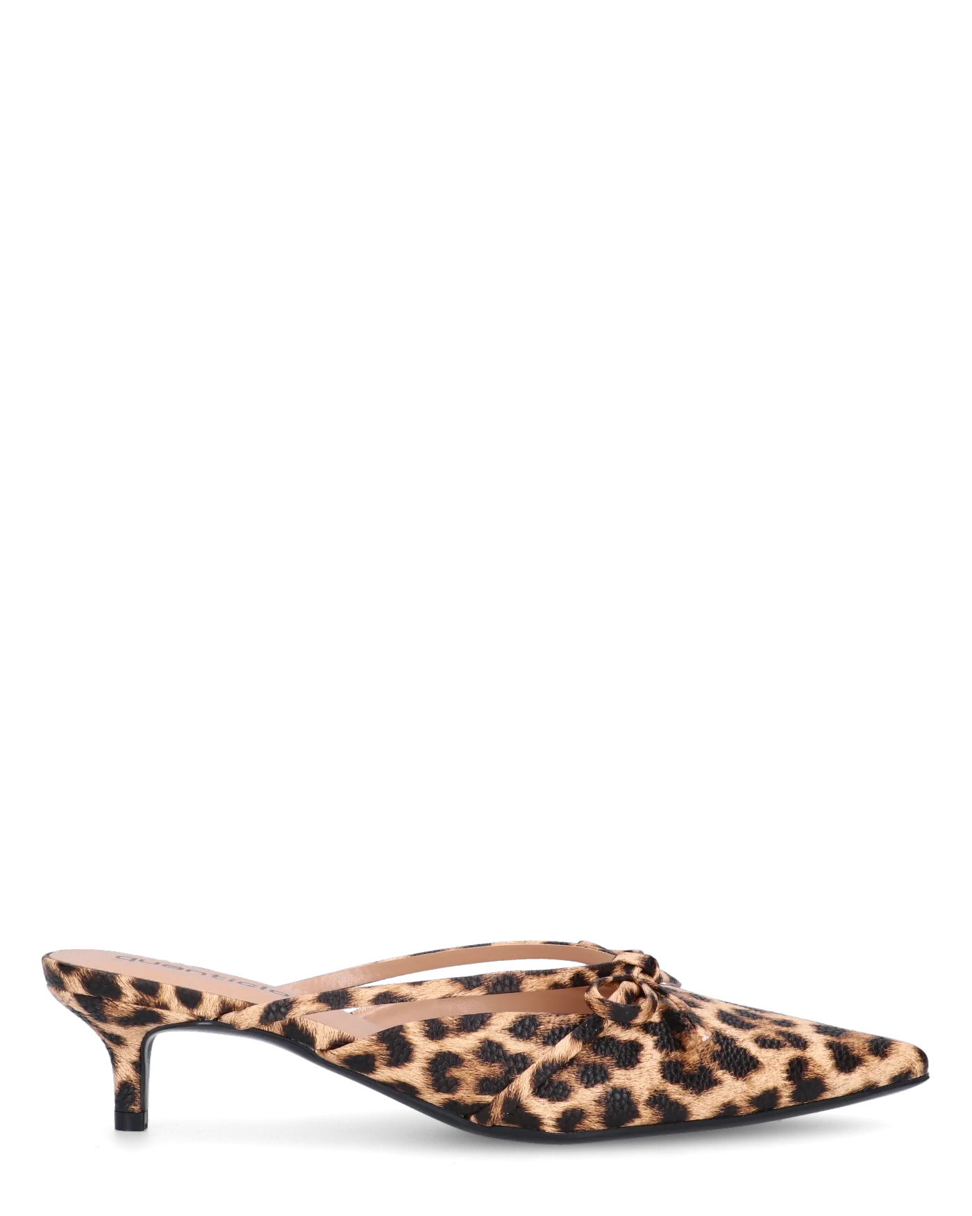 MINNY - décolleté in simil pelle leopardata con fiocco e tacco basso