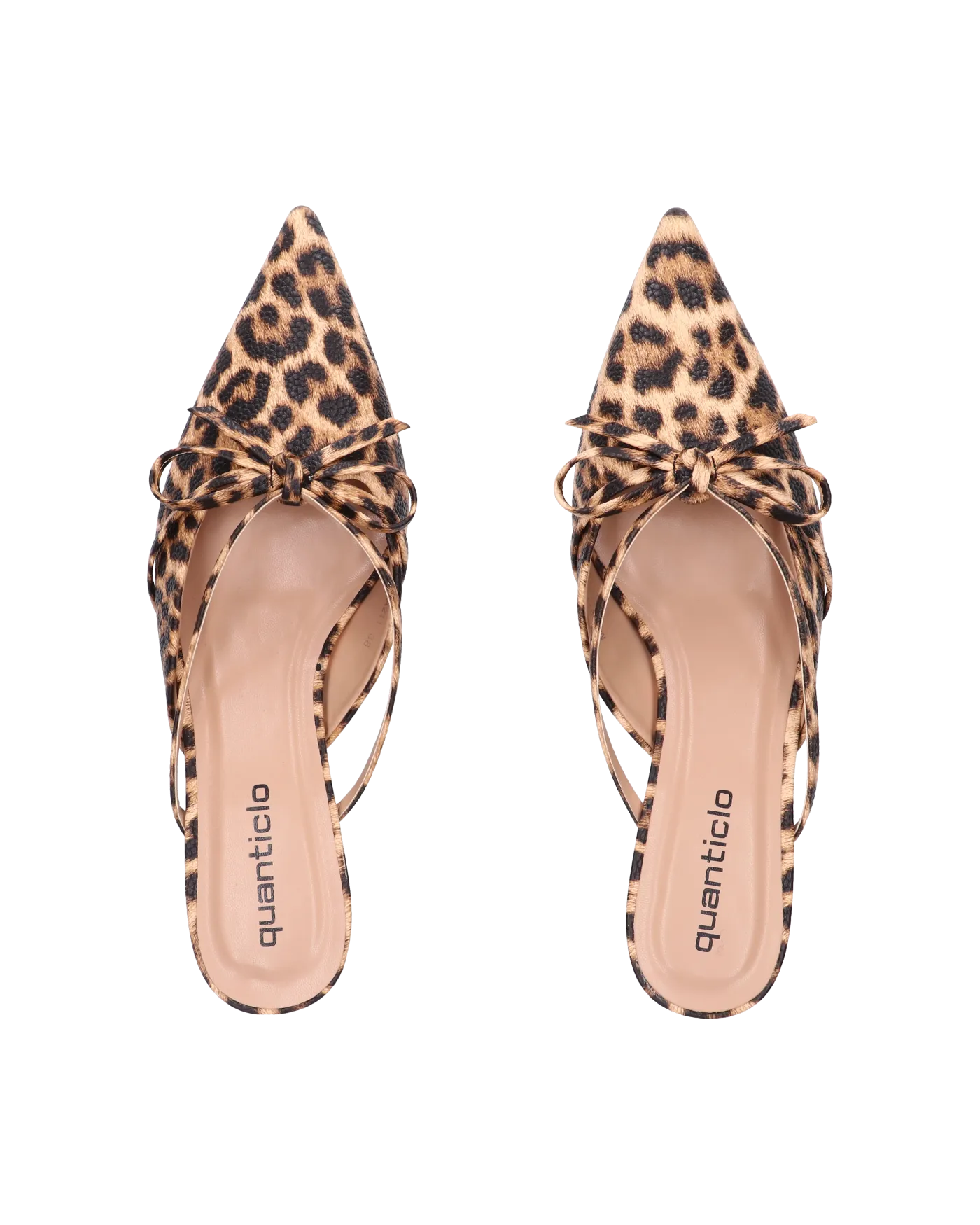 MINNY - décolleté in simil pelle leopardata con fiocco e tacco basso