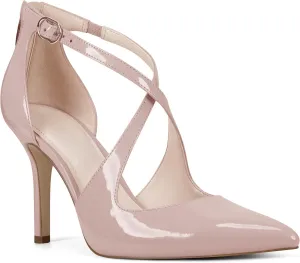 Minshluu Womens Pumps High Heels Pointed Toe Crossed Strap D'Orsay Zip up Stilettos Party Dress Shoes